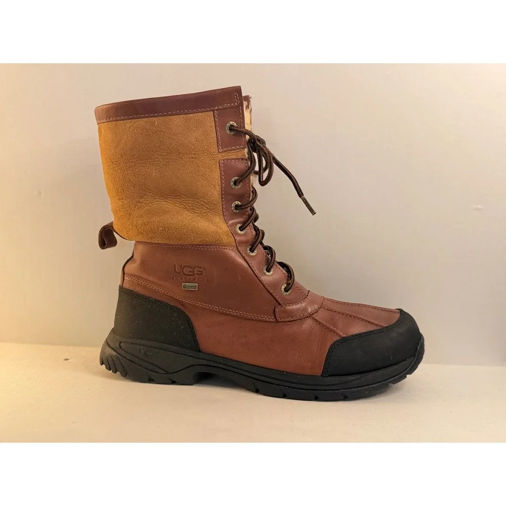 UGG Australia Adirondack Boots Mens Sz 11 Brown Leather Waterproof Winter Vibram